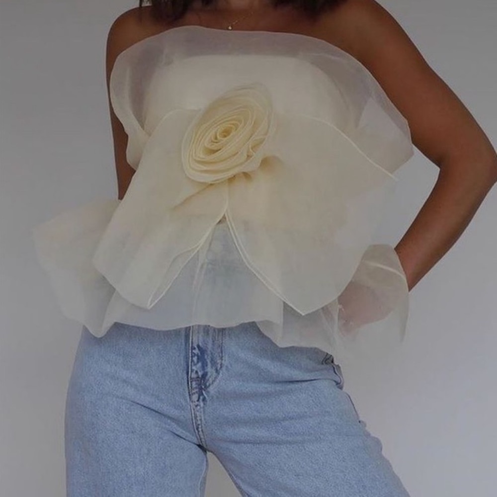 NWT Zara floral organza top - Picture 6 of 16